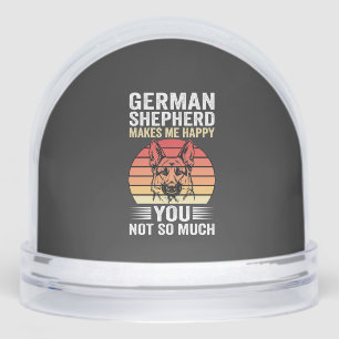 German Shepherd Dog Lover Funny Retro Snow Globe