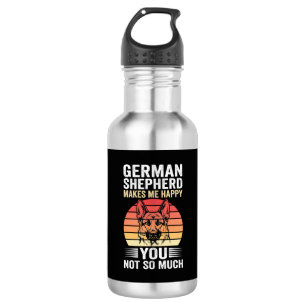 German Shepherd Dog Lover Funny Retro Stainless Steel Water Bottle