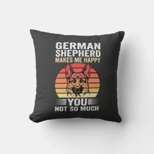 German Shepherd Dog Lover Funny Retro Throw Pillow