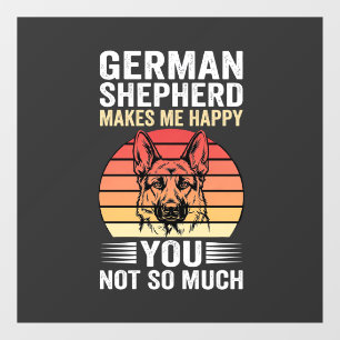 German Shepherd Dog Lover Funny Retro Window Cling