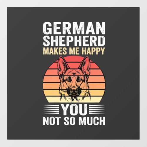 German Shepherd Dog Lover Funny Retro Window Cling