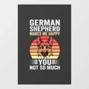 German Shepherd Dog Lover Funny Retro Window Cling