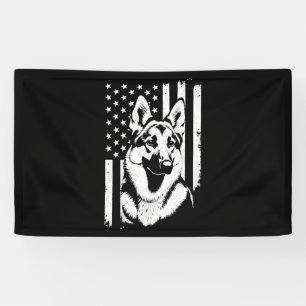 German Shepherd Dog Lover USA American Flag Banner