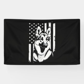 German Shepherd Dog Lover USA American Flag Banner