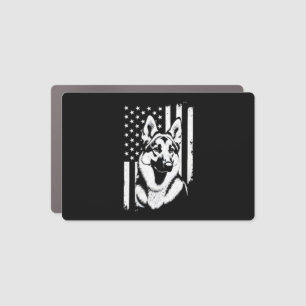 German Shepherd Dog Lover USA American Flag Car Magnet