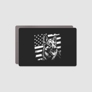 German Shepherd Dog Lover USA American Flag Car Magnet