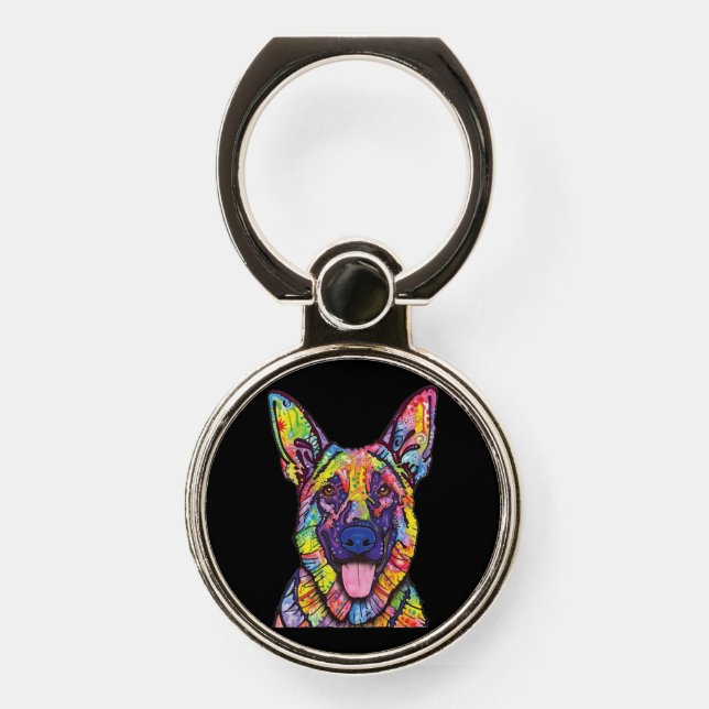 German Shepherd Dog Lovers Phone Ring Stand (Front)