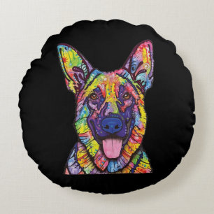German Shepherd Dog Lovers Round Pillow