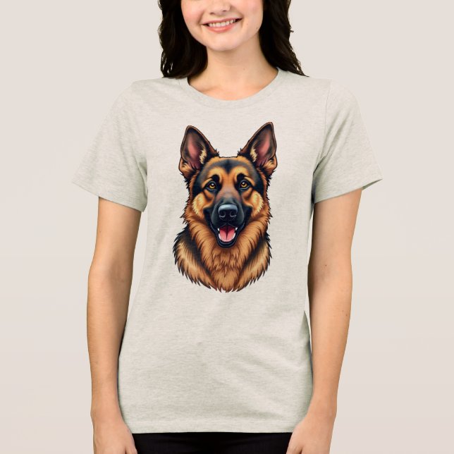 German Shepherd Dog – Loyal & Intelligent Dog Love Tri-Blend Shirt (Front)
