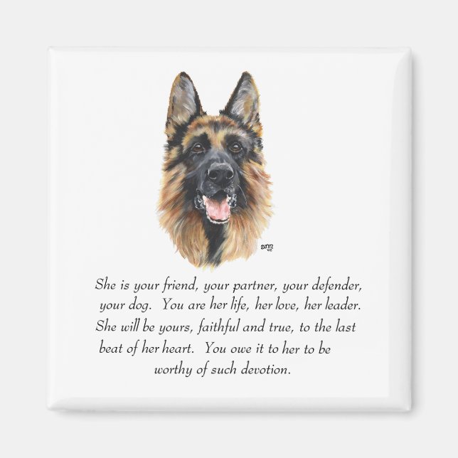 German Shepherd Dog Magnet (Front)