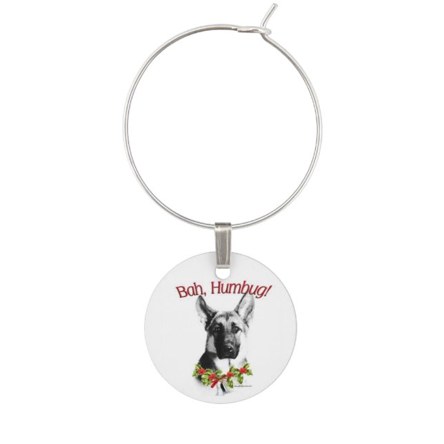 German Shepherd Dog Magnet Wine Charm (Front)