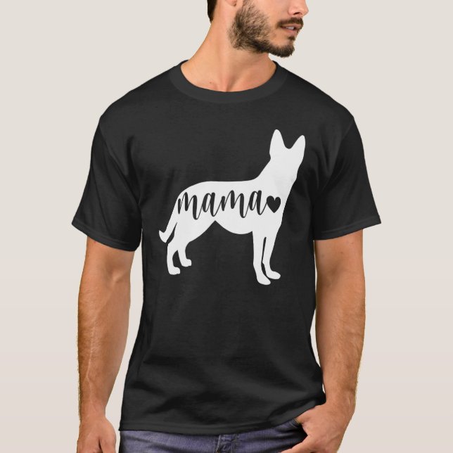 German Shepherd Dog Mama With Heart T-Shirt (Front)
