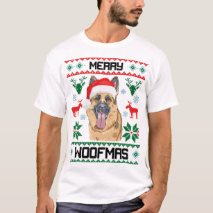 German Shepherd Dog Merry Woofmas Christmas Gift T-Shirt