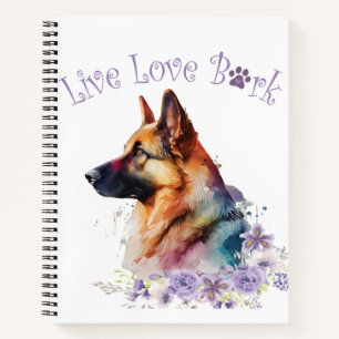 German Shepherd Dog Mom Floral Notebook