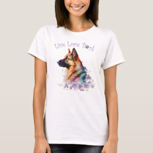 German Shepherd Dog Mom Floral T-Shirt