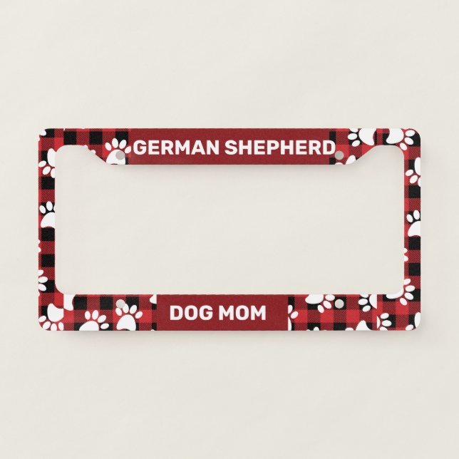 German Shepherd Dog Mom License Plate Frame (Front)