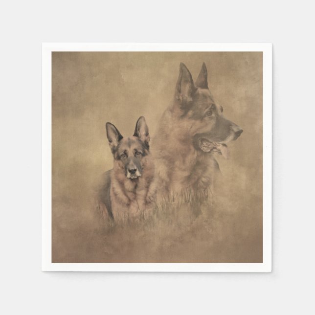 German Shepherd Dog Napkins (Front)