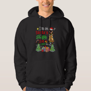 German Shepherd Dog On Santa's Naughty List Xmas Hoodie