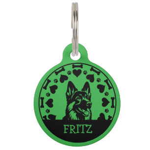 German Shepherd Dog Owner Pet ID Tag