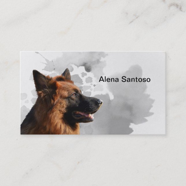 German Shepherd Dog Painting Business Card (Front)