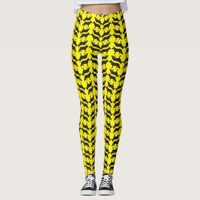 German Shepherd dog pattern Leggings (Front)