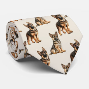 German Shepherd Dog Pattern Neck Tie