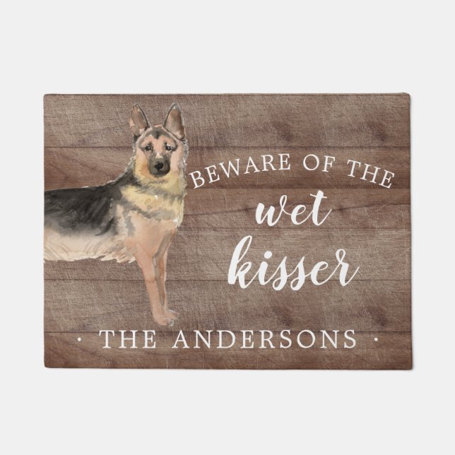 German Shepherd Dog Personalized Door Mat (Front)