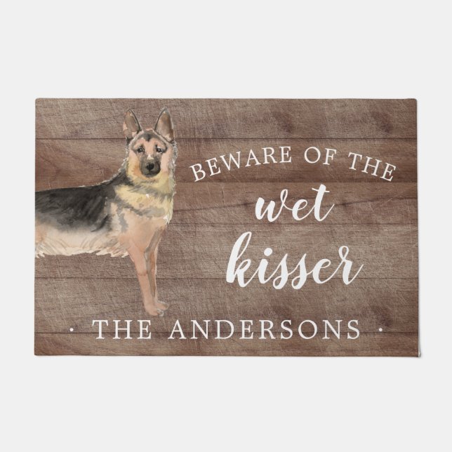 German Shepherd Dog Personalized Door Mat (Front)