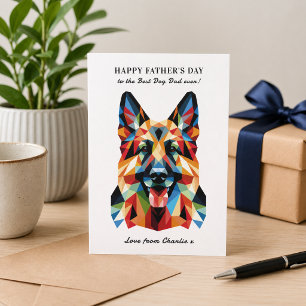 German Shepherd Dog Personalized Father's Day Holiday Postcard