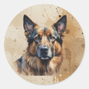 German Shepherd Dog Pet Animal Classic Round Sticker