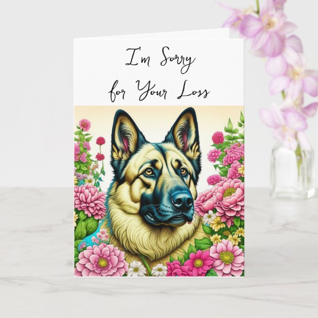 German Shepherd Dog | Pet Loss Sympathy Card | Zazzle