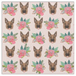 German Shepherd dog pink florals Fabric