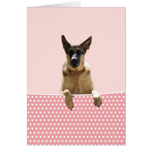 German Shepherd Dog Pink Polka Dots (Front)