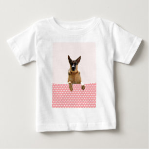 German Shepherd Dog Pink Polka Dots Baby T-Shirt
