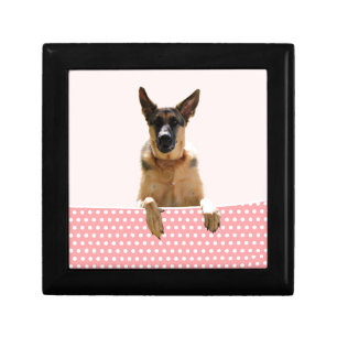 German Shepherd Dog Pink Polka Dots Gift Box