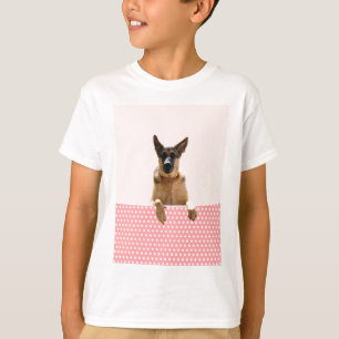 German Shepherd Dog Pink Polka Dots T-Shirt