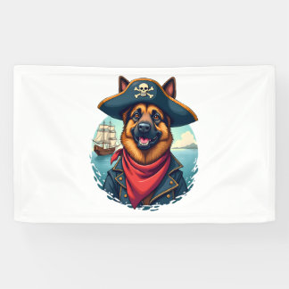 German Shepherd Dog Pirate Banner
