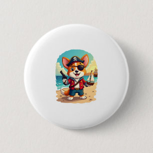 German Shepherd Dog Pirate Button