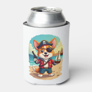 German Shepherd Dog Pirate Can Cooler