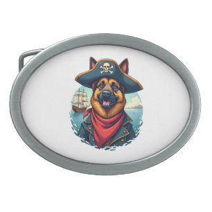 German Shepherd Dog Pirate Copy Belt Buckle
