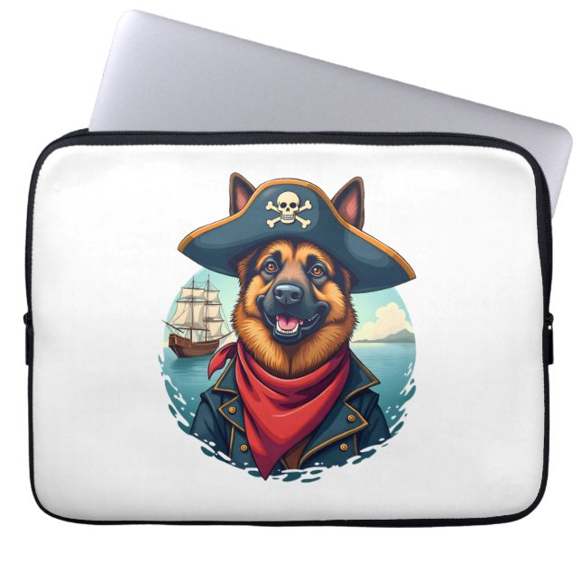 German Shepherd Dog Pirate Copy Laptop Sleeve (Front)