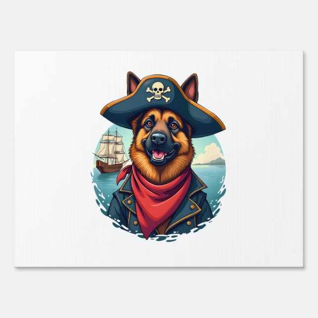 German Shepherd Dog Pirate Copy Sign (Front)