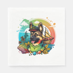 German Shepherd Dog Pirate Napkins