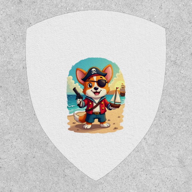 German Shepherd Dog Pirate Patch (Front)