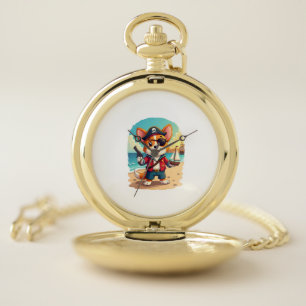 German Shepherd Dog Pirate Pocket Watch