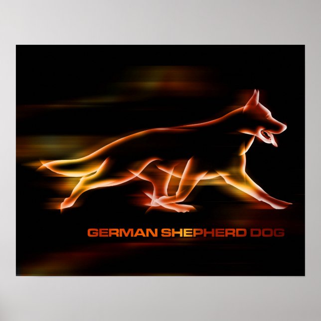 German Shepherd Dog - poetry in motion Poster (Front)
