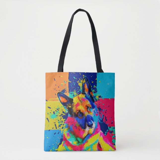 German Shepherd Dog - Pop Art color splash Tote Bag (Front)