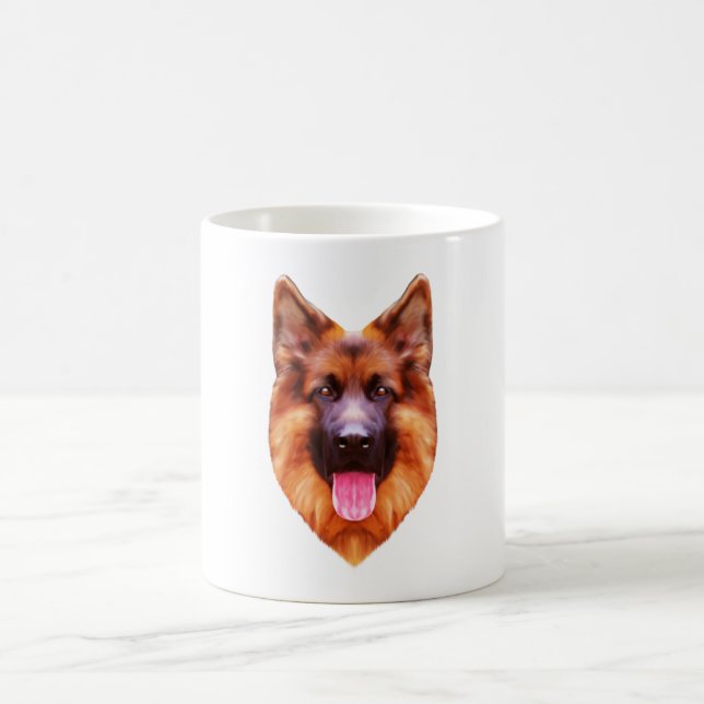 German Shepherd Dog Portrait Coffee Mug (Center)