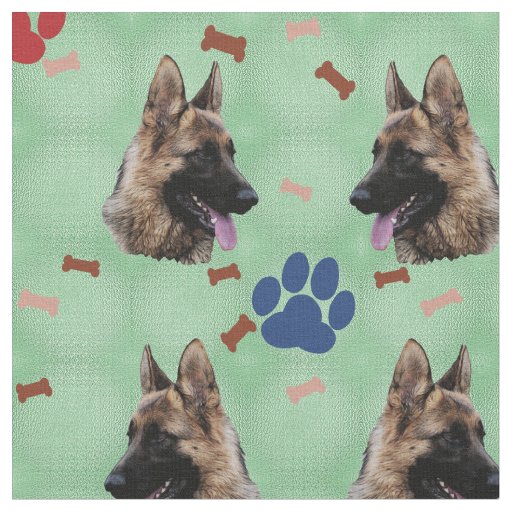 German Shepherd Dog Portrait Fabric