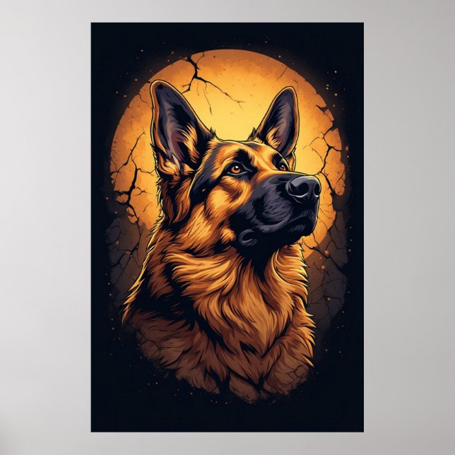 🐾 German Shepherd Dog Portrait Gifts 🐾 Poster (Front)